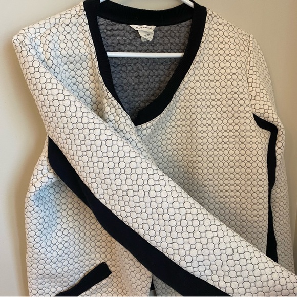 CLUB MONACO Quilted Open Front Blazer with Merino Wool Trim Ladies Size M - Picture 7 of 12